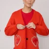Never Fully Dressed Jumpers & Cardigans<Red Heart Cardigan (Red)
