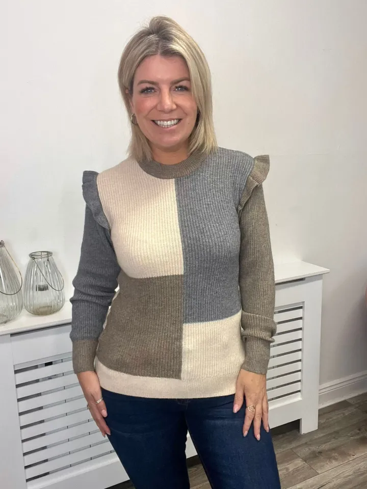 reia_ruffle_jumper_sandsh_0.webp Object Jumpers & Cardigans<Reia Ruffle Jumper (Sandshell)