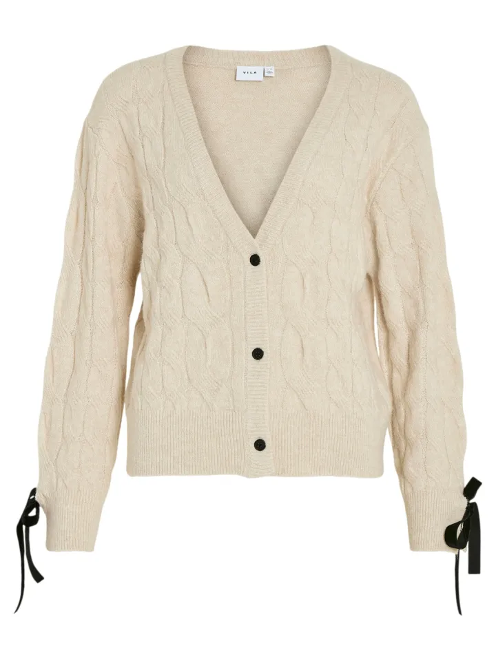 ria_bow_cardigan_birch_0.webp Vila Jumpers & Cardigans<Ria Bow Cardigan