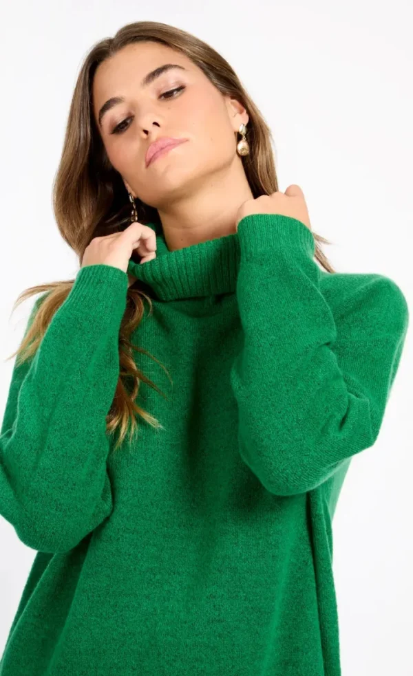Little Mistress Jumpers & Cardigans<Riana Knit Roll Neck Jumper (Green)