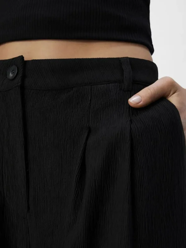 Object Pants<Rilla Mid-Rise Loose Trousers (Black)