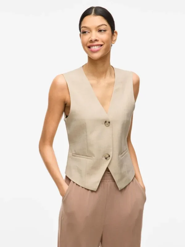 Vila Co-Ords | Camis & Vests<Rossa Waistcoat (Super Light/Natural Melange)