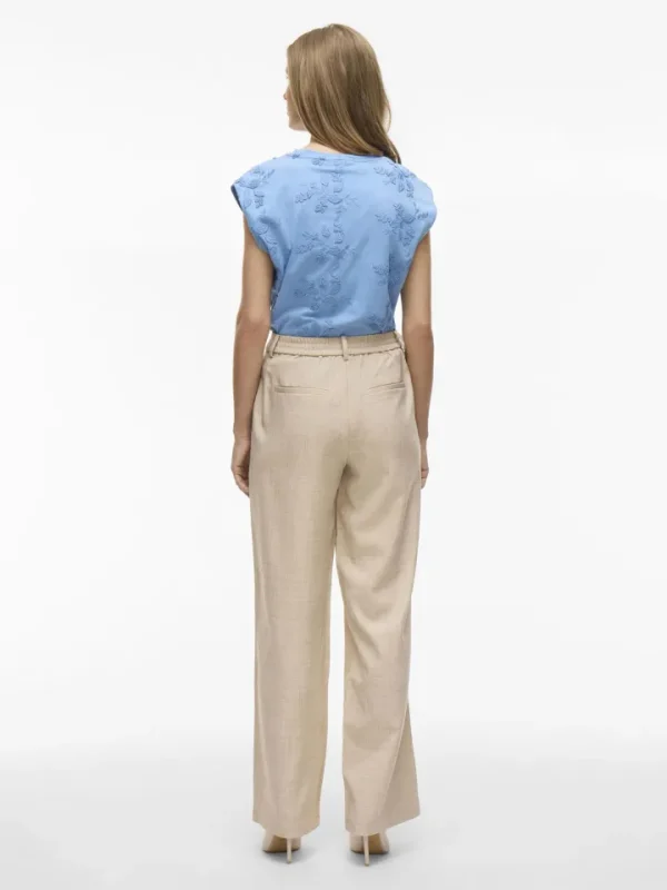 Vila Pants | Co-Ords<Rossa Wide Leg Pants (Super Light/Natural Melange)