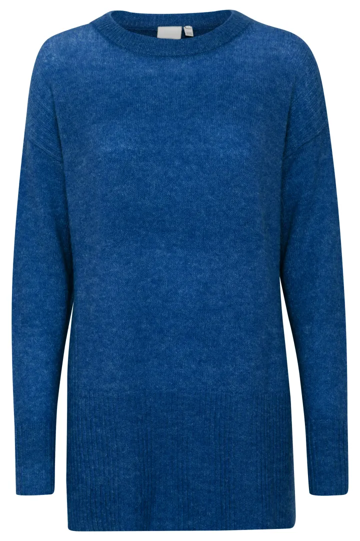 sam_jumper_true_blue_1.webp Ichi Jumpers & Cardigans<SAM JUMPER (TRUE BLUE)