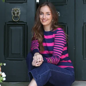 Rant & Rave Jumpers & Cardigans<SAMANTHA JUMPER (NAVY/PINK)