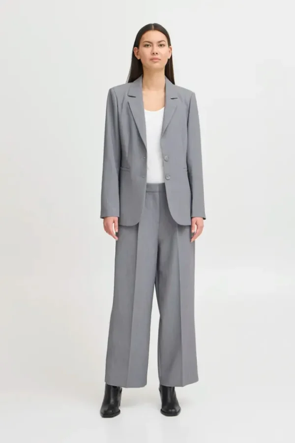 Ichi Pants | Co-Ords<Sarla Wide Leg Trousers ( Melange)