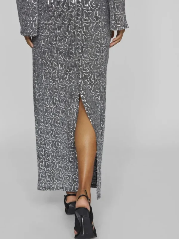 Vila Co-Ords<Savannah Glitter Maxi Skirt (Silver)