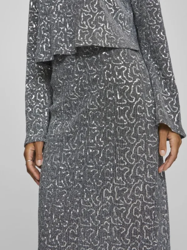 Vila Co-Ords<Savannah Glitter Maxi Skirt (Silver)