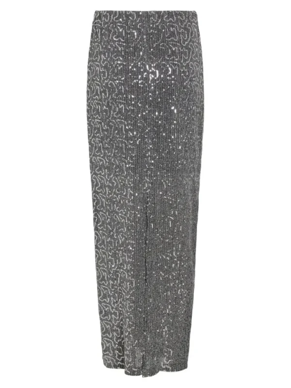 Vila Co-Ords<Savannah Glitter Maxi Skirt (Silver)