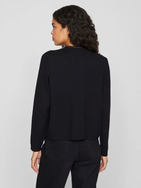 Vila Jumpers & Cardigans<Selena Glitter Knit Cardigan (Black Beauty/Gold Glitter)
