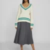 Vila Jumpers & Cardigans<Senna V-Neck Jumper (Birch/Tramarin)