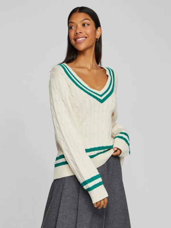 Vila Jumpers & Cardigans<Senna V-Neck Jumper (Birch/Tramarin)