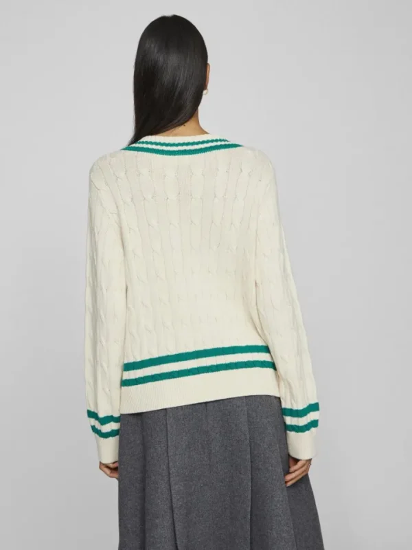 Vila Jumpers & Cardigans<Senna V-Neck Jumper (Birch/Tramarin)