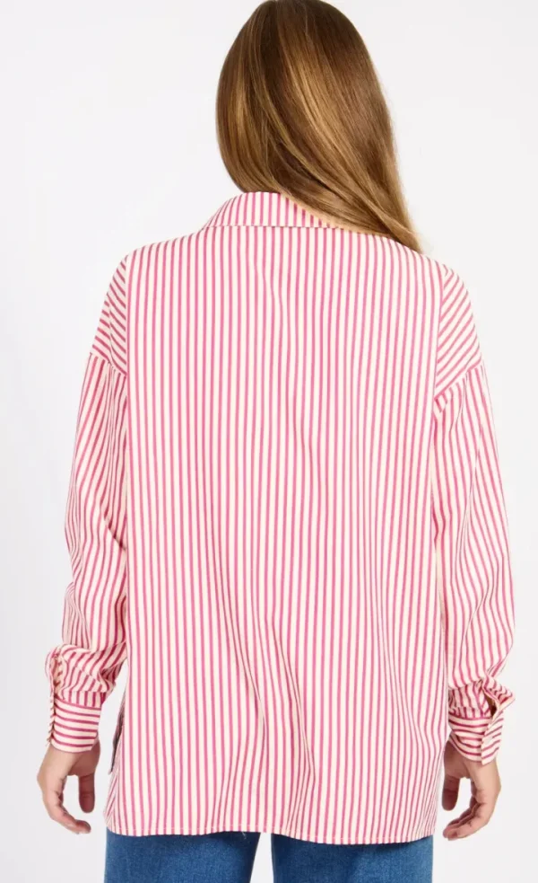 Little Mistress Shirts & Blouses<Serena Stripe Shirt (Pink/Cream)