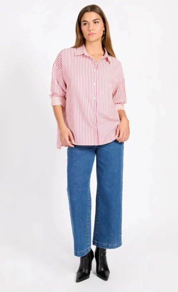 Little Mistress Shirts & Blouses<Serena Stripe Shirt (Pink/Cream)
