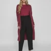 Vila Jumpers & Cardigans<Sian Longline Cardigan (Beet Red)