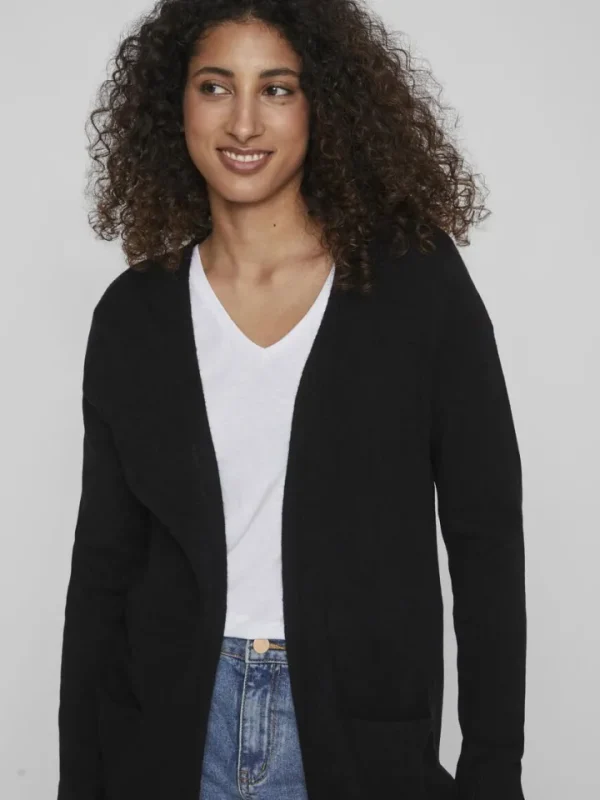 Vila Jumpers & Cardigans<Sian Longline Cardigan (Black)