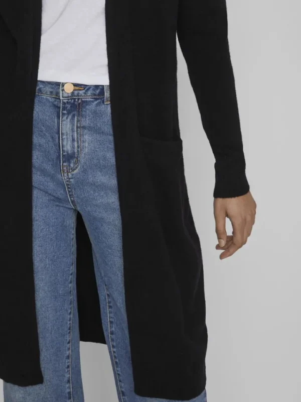 Vila Jumpers & Cardigans<Sian Longline Cardigan (Black)