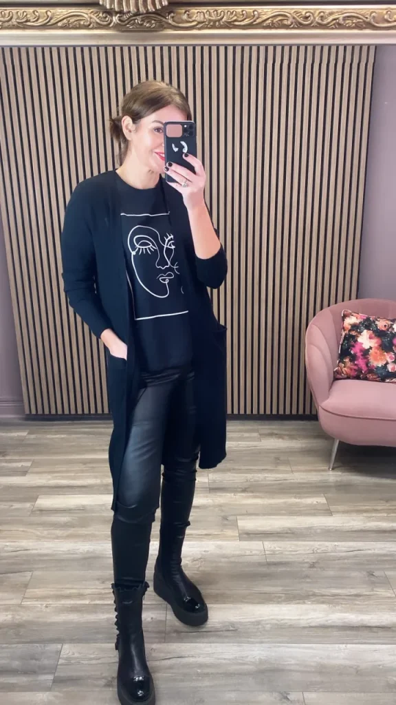 Vila Jumpers & Cardigans<Sian Longline Cardigan (Black)