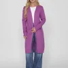 Vila Jumpers & Cardigans<Sian Longline Cardigan (Cattleya Orchid/Dark Melange)