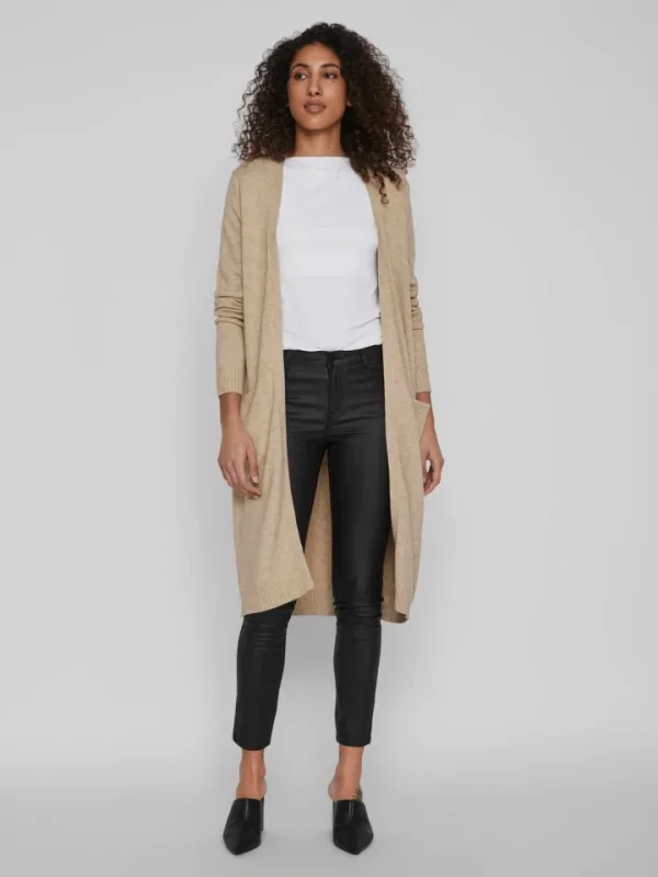 Vila Jumpers & Cardigans<Sian Longline Cardigan (Natural Melgane)