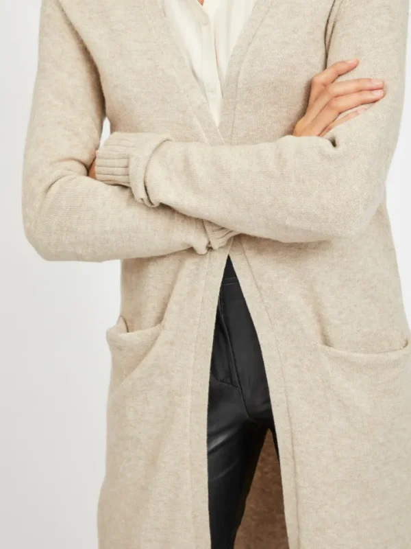 Vila Jumpers & Cardigans<Sian Longline Cardigan (Natural)