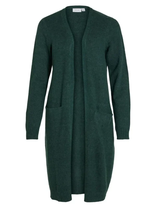 Vila Jumpers & Cardigans<Sian Longline Cardigan (Pineneedle/Dark Melange)