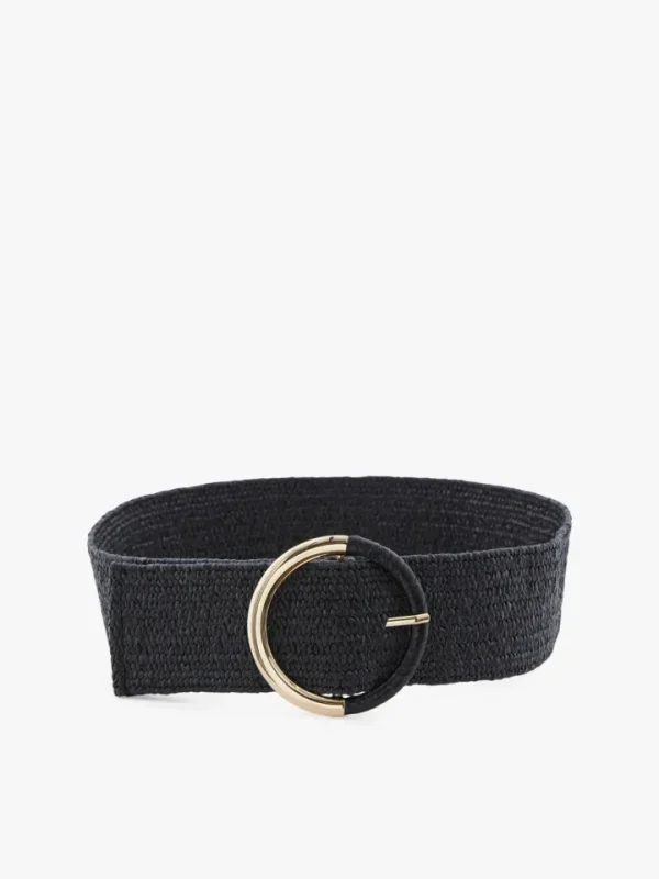 Pieces Belts<Sidesel Straw Belt (Black)
