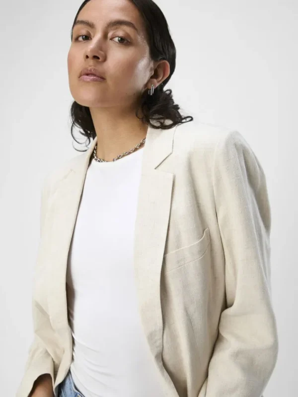 Object Coats | Blazers<Sigrid Linen Blend Blazer (Sandshell)