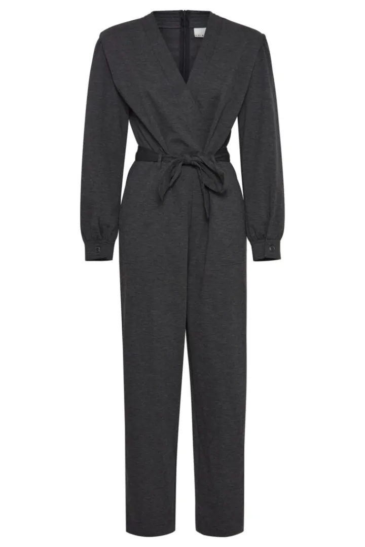 simonse_jumpsuit_dark_gre_2.webp Ichi Jumpsuits<SIMONSE JUMPSUIT (DARK GREY MELANGE)