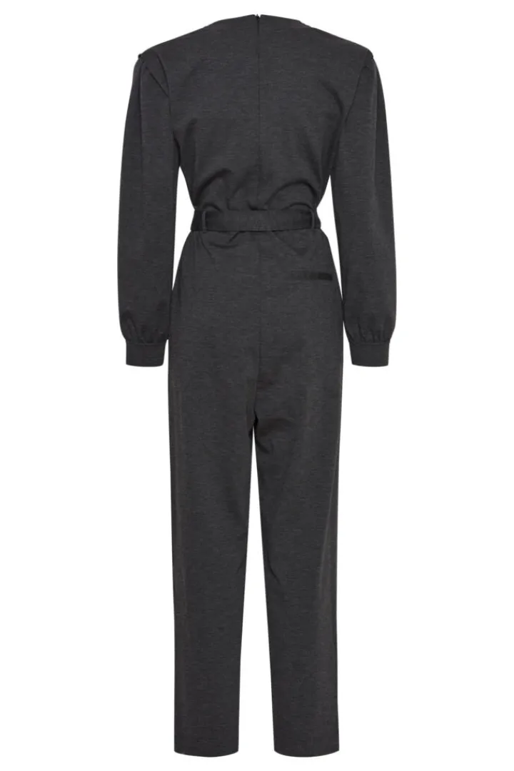 simonse_jumpsuit_dark_gre_3.webp Ichi Jumpsuits<SIMONSE JUMPSUIT (DARK GREY MELANGE)