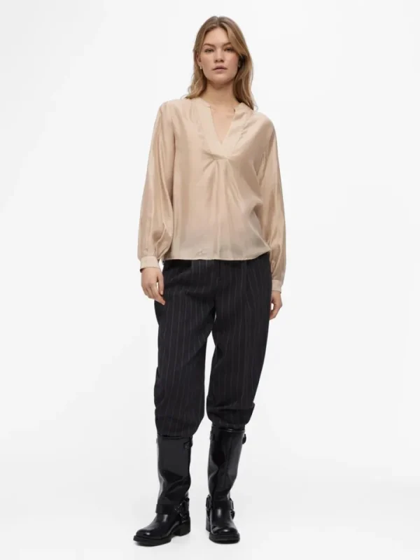 Object Shirts & Blouses<SIRU L/S TOP (HUMUS)