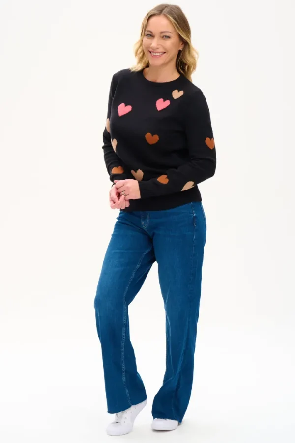 Sugarhill Jumpers & Cardigans<Stacey Jumper - Black, Scattered Hearts