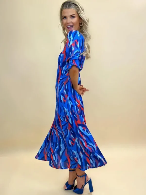 Kate & Pippa Occasionwear<Streasa Dress (Blue/Red)