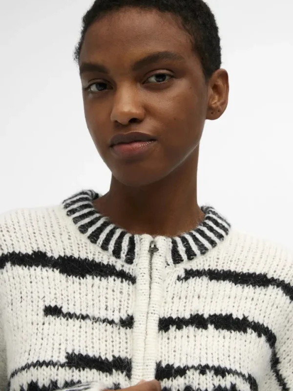 Object Jumpers & Cardigans<Tessa Knit Cardigan (Black/White)