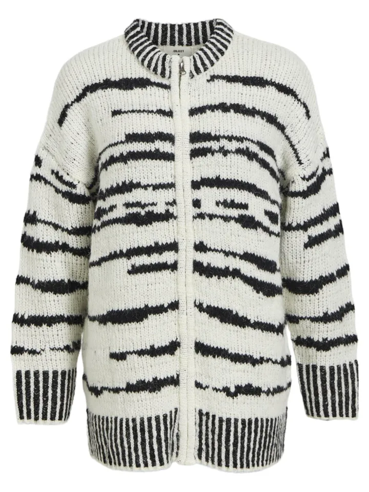 tessa_knit_cardigan_black_4.webp Object Jumpers & Cardigans<Tessa Knit Cardigan (Black/White)