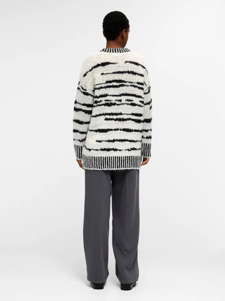tessa_knit_cardigan_black_5.webp Object Jumpers & Cardigans<Tessa Knit Cardigan (Black/White)