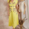 Hope & Ivy Occasionwear<The Belle Button Front Tea Dress