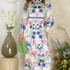 Hope & Ivy Occasionwear | Dresses<The Caroline High Neck Maxi Dress ( Multi)