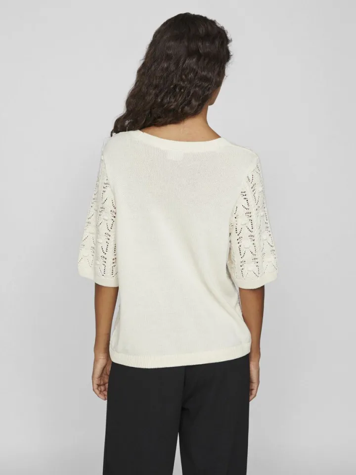 thena_vneck_knit_cardigan_1.webp Vila Jumpers & Cardigans<Thena V-Neck Knit Cardigan (Birch)