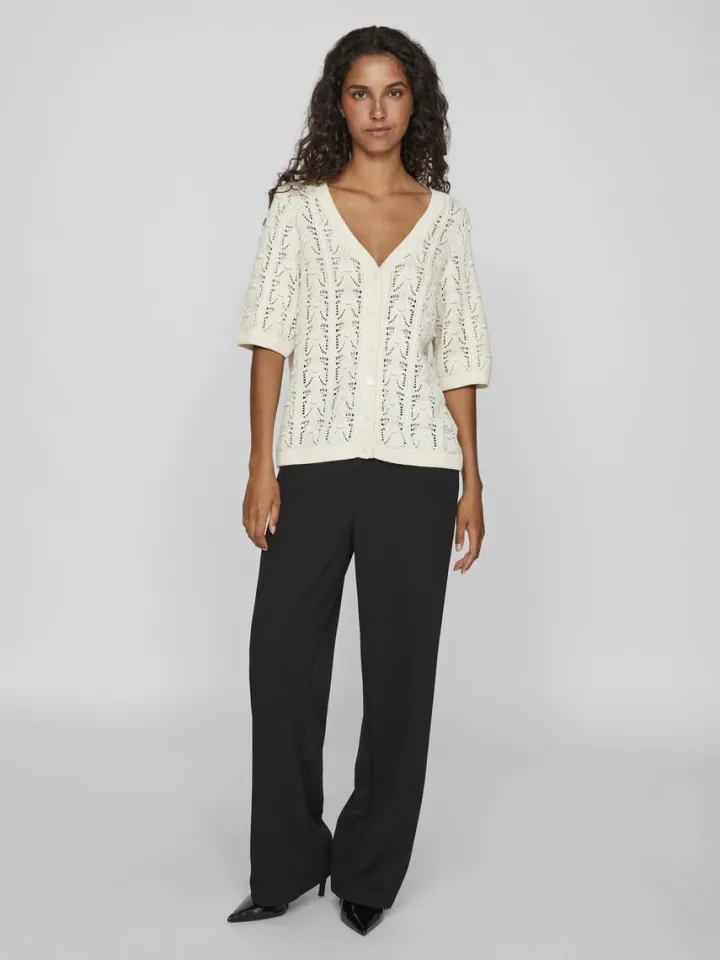 thena_vneck_knit_cardigan_3.webp Vila Jumpers & Cardigans<Thena V-Neck Knit Cardigan (Birch)