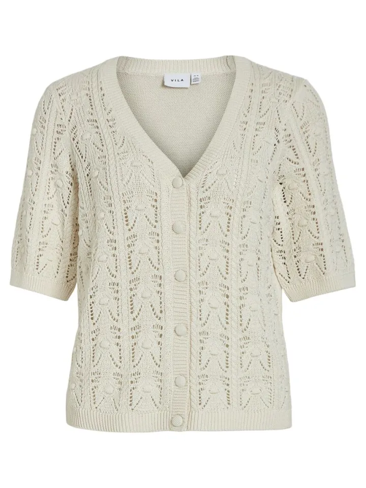 thena_vneck_knit_cardigan_5.webp Vila Jumpers & Cardigans<Thena V-Neck Knit Cardigan (Birch)