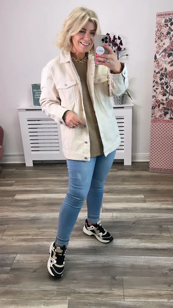 Pieces Jackets<Tika Oversized Denim Jacket (Whitecap Grey)