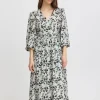 Ichi Dresses<Valor Midi Dress (Sleet )