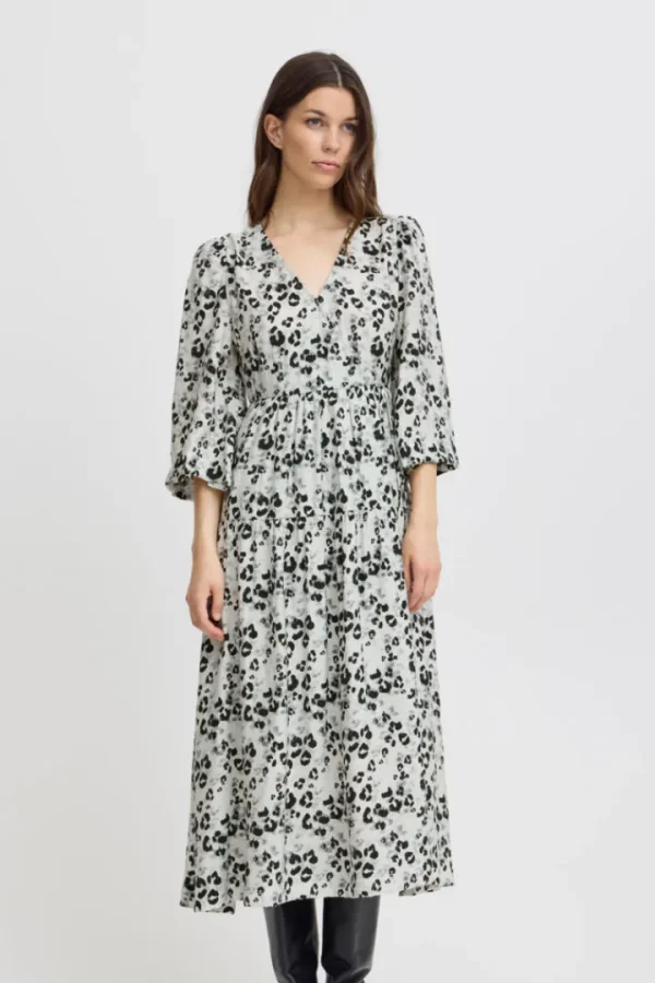 Ichi Dresses<Valor Midi Dress (Sleet )