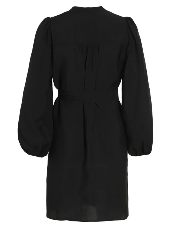 Vila Dresses<VANDY L/S SHORT DRESS (BLACK BEAUTY)