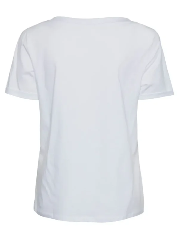 Pieces T-Shirts<Vaya V-Neck T-Shirt (Bright White)