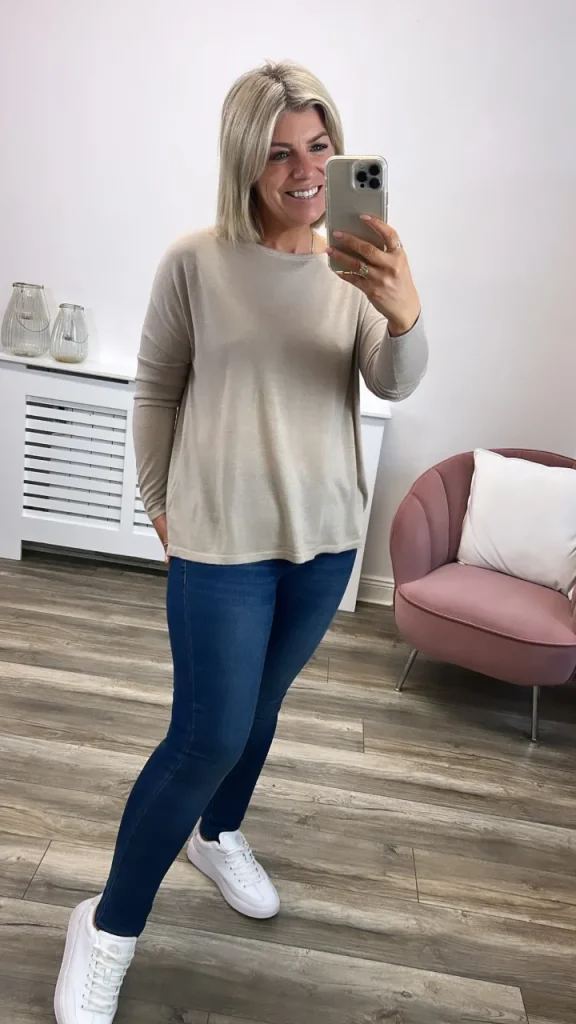 Vila Jumpers & Cardigans<VERA KNIT TOP (NATURAL MELANGE)