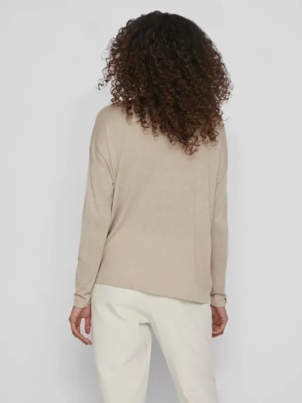 Vila Jumpers & Cardigans<VERA KNIT TOP (NATURAL MELANGE)