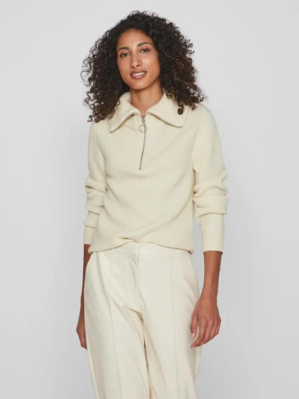Vila Jumpers & Cardigans<VERONICA ZIP JUMPER (BIRCH)